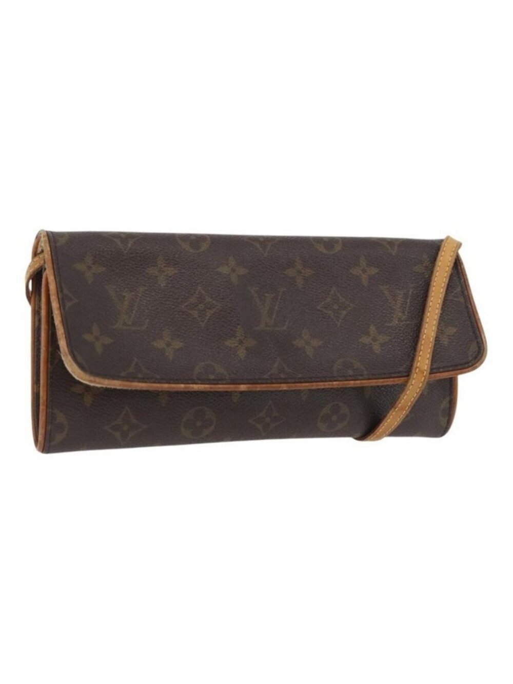 Authentic LOUIS VUITTON Monogram Pochette Twin GM Shoulder Bag M51852 LV